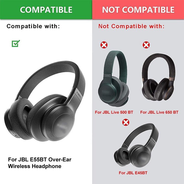 2개입 JBL E55BT용 헤드폰 커버 폼 커버, 색상: 좌우 구분 없음, 블랙, 블루, 그레이, 레드, 그린, 그레이, 좌우 구분 없음, 벨벳 두꺼운, 축구망 두꺼운