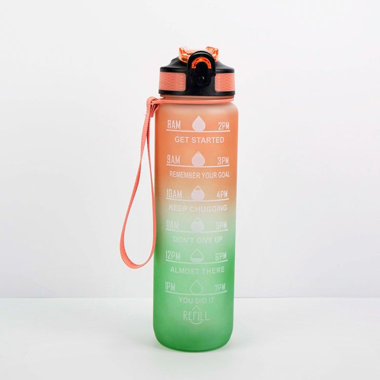 1000ml 그라데이션 스페이스 컵 스포츠 보틀 바운스 뚜껑 빨대 컵, 오렌지-그린 그라데이션, 블루와 레드 그라데이션, 그린과 레드 그라데이션, 옐로우 퍼플 그라데이션, 블랙, 블루, 그린