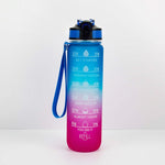 1000ml 그라데이션 스페이스 컵 스포츠 보틀 바운스 뚜껑 빨대 컵, 오렌지-그린 그라데이션, 블루와 레드 그라데이션, 그린과 레드 그라데이션, 옐로우 퍼플 그라데이션, 블랙, 블루, 그린