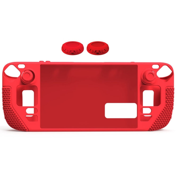 Steam Deck용 버튼 캡 포함 올인원 실리콘 커버, (블랙), (블루), (레드), (핑크)