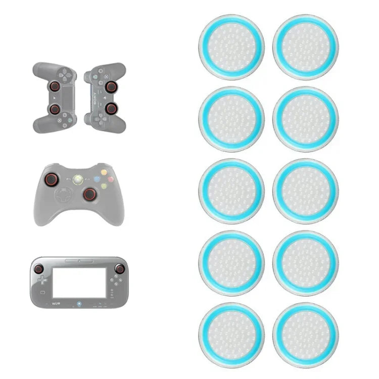 PS5/PS4/PS3/ONE/360/PRO/series X/S용 10개입 게임패드 실리콘 발광 버튼 캡 조이스틱 캡