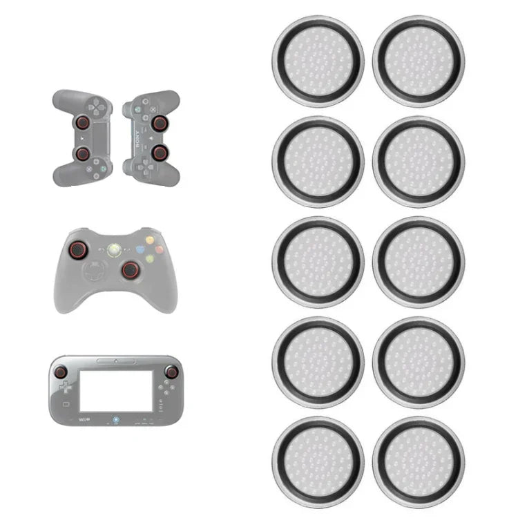 PS5/PS4/PS3/ONE/360/PRO/series X/S용 10개입 게임패드 실리콘 발광 버튼 캡 조이스틱 캡