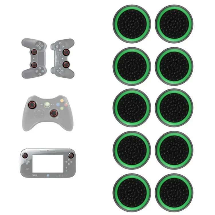 PS5/PS4/PS3/ONE/360/PRO/series X/S용 10개입 게임패드 실리콘 발광 버튼 캡 조이스틱 캡