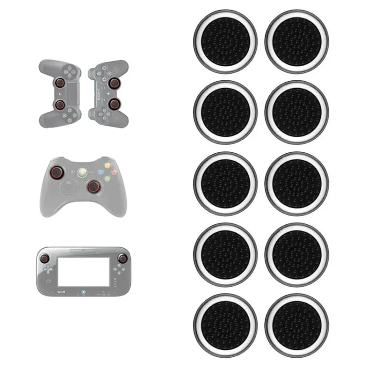 PS5/PS4/PS3/ONE/360/PRO/series X/S용 10개입 게임패드 실리콘 발광 버튼 캡 조이스틱 캡