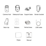 엄지 액션 카메라 4K HD 손떨림 방지 WiFi 카메라, (화이트), (블랙)