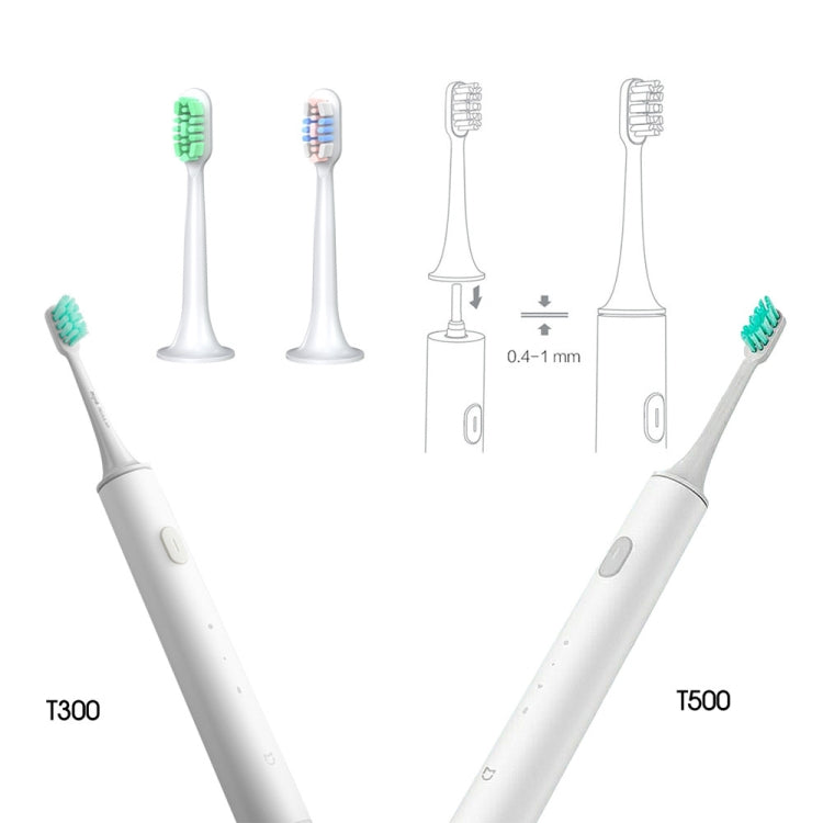 2개입 샤오미 미지아 T300 T500 전동 칫솔 교체용 헤드, T300 & T500 브러시 (그린), T300 & T500 브러시 (핑크)