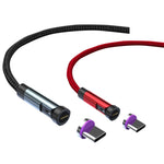 CC57 회전식 자석 고속 충전 데이터 케이블, 스타일:, 1m + Type-C / USB-C + 빨강, 1m + Type-C / USB-C + 검정, 2m + Type-C / USB-C + 빨강, 2m + Type-C / USB-C + 검정