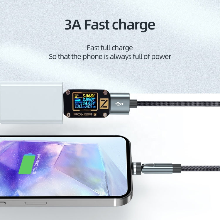 CC57 회전식 자석 고속 충전 데이터 케이블, 스타일:, 1m + Type-C / USB-C + 빨강, 1m + Type-C / USB-C + 검정, 2m + Type-C / USB-C + 빨강, 2m + Type-C / USB-C + 검정