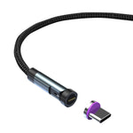 CC57 회전식 자석 고속 충전 데이터 케이블, 스타일:, 1m + Type-C / USB-C + 빨강, 1m + Type-C / USB-C + 검정, 2m + Type-C / USB-C + 빨강, 2m + Type-C / USB-C + 검정
