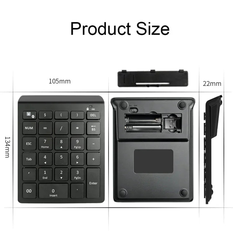 BT302 28키 노트북 미니 무선 키보드, 사양:, 블루투스 (블랙), 블루투스 (그레이), 2.4G (블랙), 2.4G (그레이)