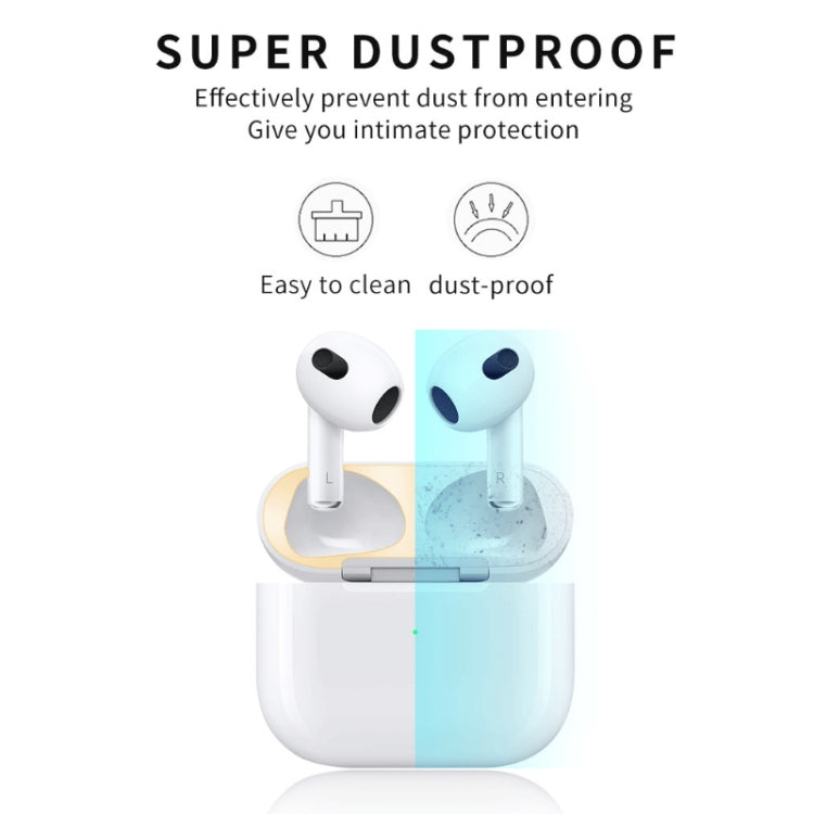 Airpods 3용 2개입 헤드폰 내부 커버 스티커 방진 보호 필름, 검정, 금색, 은색, 로즈 골드, 빨강, 초록, 파랑, 보라