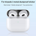 Airpods 3용 2개입 헤드폰 내부 커버 스티커 방진 보호 필름, 검정, 금색, 은색, 로즈 골드, 빨강, 초록, 파랑, 보라