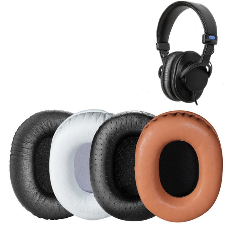 SONY MDR-7506 / V6 / 900ST용 2개입 헤드셋 스폰지 이어머프, 회색 스티치, 검정 스티치, 흰색 스티치, 갈색 스티치, 검정 망, 망 스티치, 검정 흰색 망, 검정 파랑 망, 검정 초록 망, 검정 홀, 검정 양가죽, 갈색 양가죽