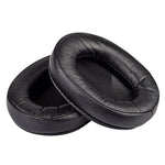 SONY MDR-7506 / V6 / 900ST용 2개입 헤드셋 스폰지 이어머프, 회색 스티치, 검정 스티치, 흰색 스티치, 갈색 스티치, 검정 망, 망 스티치, 검정 흰색 망, 검정 파랑 망, 검정 초록 망, 검정 홀, 검정 양가죽, 갈색 양가죽