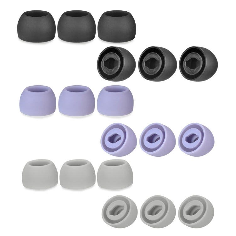 TWS Samsung Galaxy Buds Pro용 6개입 실리콘 귀마개, 대형 검정, 중형 검정, 소형 검정, 대형 회색, 중형 회색, 소형 회색, 대형 보라, 중형 보라, 소형 보라