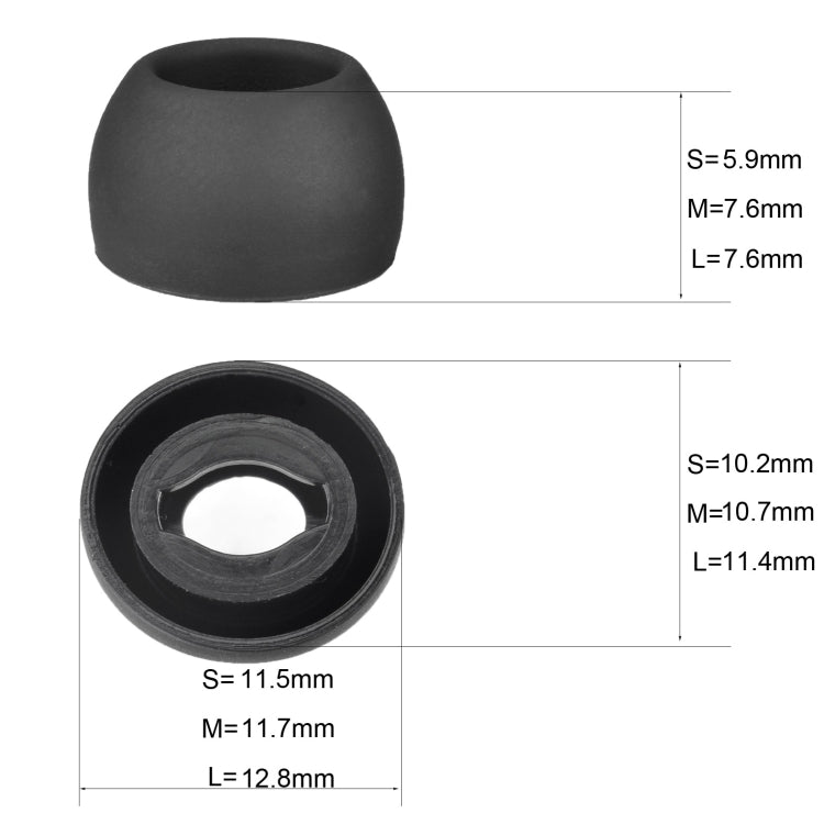 TWS Samsung Galaxy Buds Pro용 6개입 실리콘 귀마개, 대형 검정, 중형 검정, 소형 검정, 대형 회색, 중형 회색, 소형 회색, 대형 보라, 중형 보라, 소형 보라