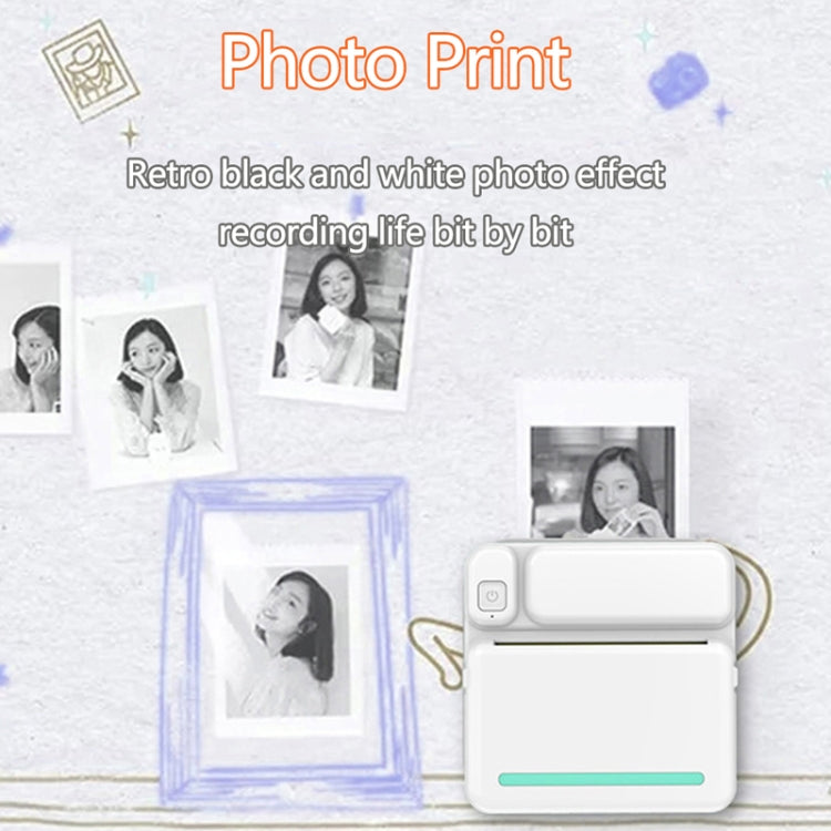 C19 200DPI 학생 숙제용 프린터 블루투스 무잉크 포켓 프린터, 핑크, 블루, 핑크 프린터 용지 x 5, 블루 프린터 용지 x 5, 핑크 스티커 x 5, 블루 스티커 x 5, 핑크 세트, 블루 세트