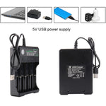 18650 4.2V 리튬 배터리 USB 독립 4 슬롯 충전기, 4 슬롯 USB(블랙)