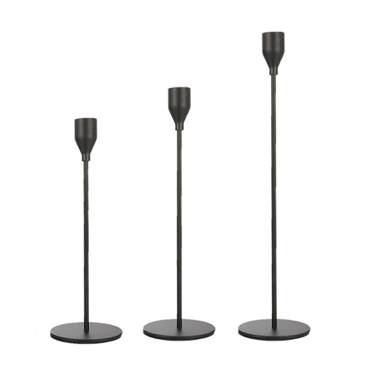 3개 세트 홈 장식 웨딩 단조 철제 촛대, 스타일:, 3개 세트 두꺼운 바닥 (로즈 레드), 3개 세트 두꺼운 바닥 (실버), 3개 세트 얇은 바닥 (블랙), 3개 세트 얇은 바닥 (모조 골드), 3개 세트 얇은 바닥 (실버)
