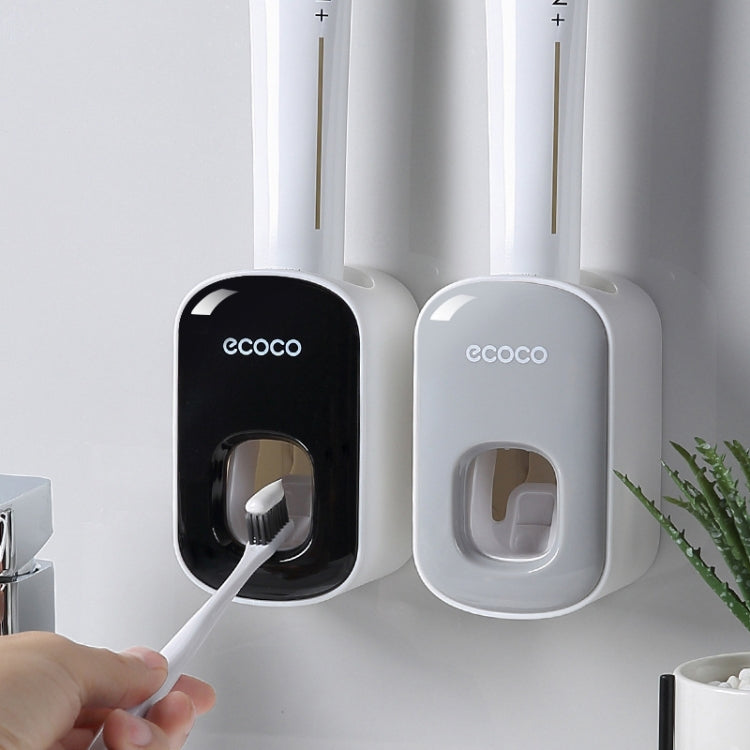 ECOCO E1922 어린이 및 성인용 이중 위치 자동 치약 짜개, E1922 블랙, E1922 그레이
