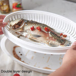 전자레인지용 뚜껑 있는 생선 찜기 보존용 찐 생선 접시, 찐 생선 접시