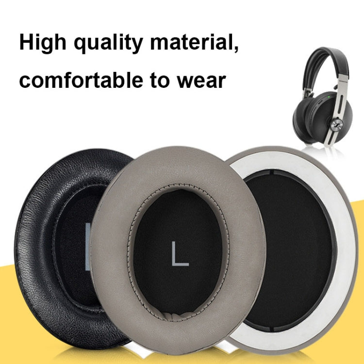 Sennheiser Momentum 3용 버클이 있는 통기성 폼 헤드폰 이어머프, 사양: 검정 프로틴, 검정 양가죽, 금색 프로틴, 금색 양가죽