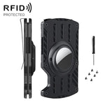 남성용 울트라 슬림 트래커 카드 홀더 RFID 메탈 카드 홀더 AirTag 2세대 / AirTag 1세대용, 블랙, 블루, 레드