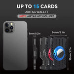 남성용 울트라 슬림 트래커 카드 홀더 RFID 메탈 카드 홀더 AirTag 2세대 / AirTag 1세대용, 블랙, 블루, 레드