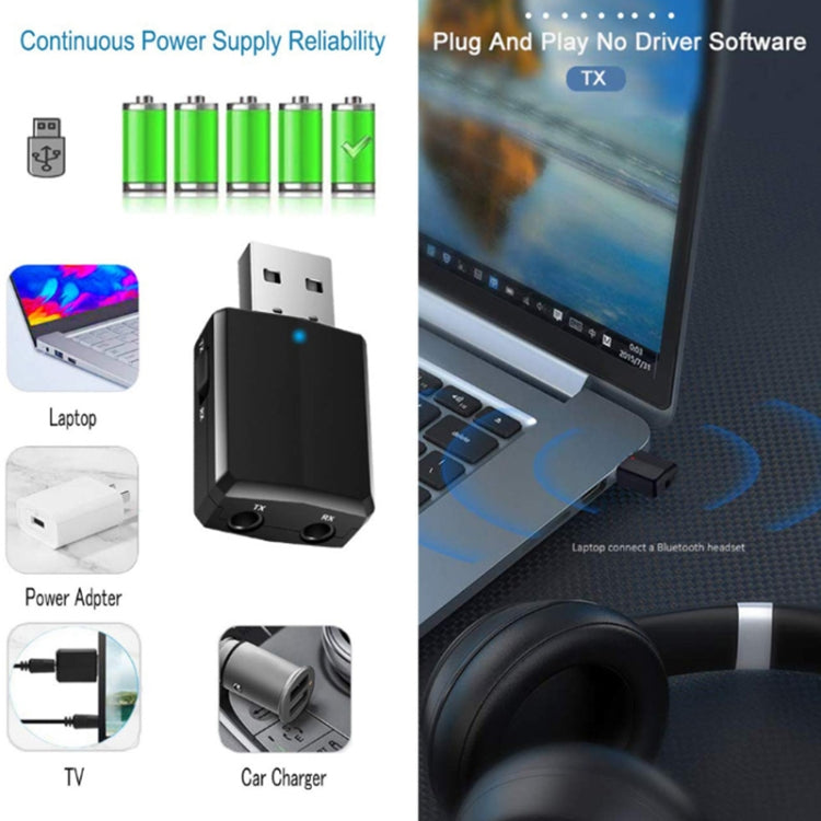 ZF-169 PLUS 3-in-1 차량용 USB 블루투스 5.0 오디오 어댑터