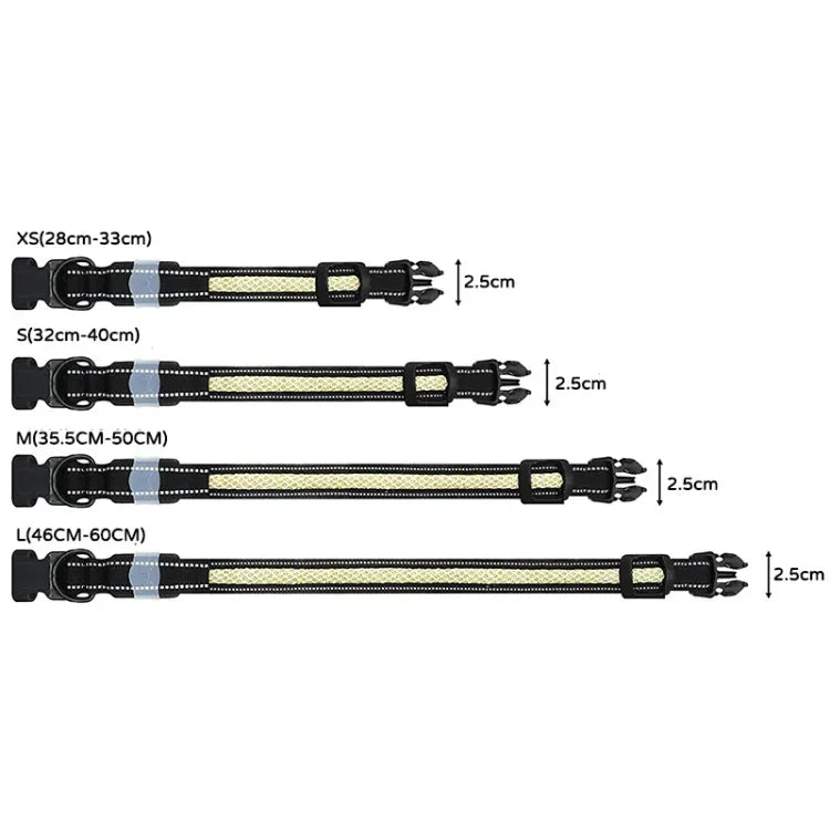 LED 충전식 내마모 및 방수 애완동물 조명 목걸이, 사이즈:, XS, S, M, L
