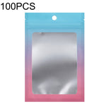 100개 알루미늄 호일 지퍼백 쥬얼리 데이터 케이블 밀봉 포장 백, 크기:, 7.5x10cm (핑크에서 보라 그라데이션), 7.5x10cm (블루에서 핑크 그라데이션), 7.5x10cm (블루 그라데이션), 7.5x10cm (옐로우 그라데이션), 8.5x13cm (핑크에서 보라 그라데이션)