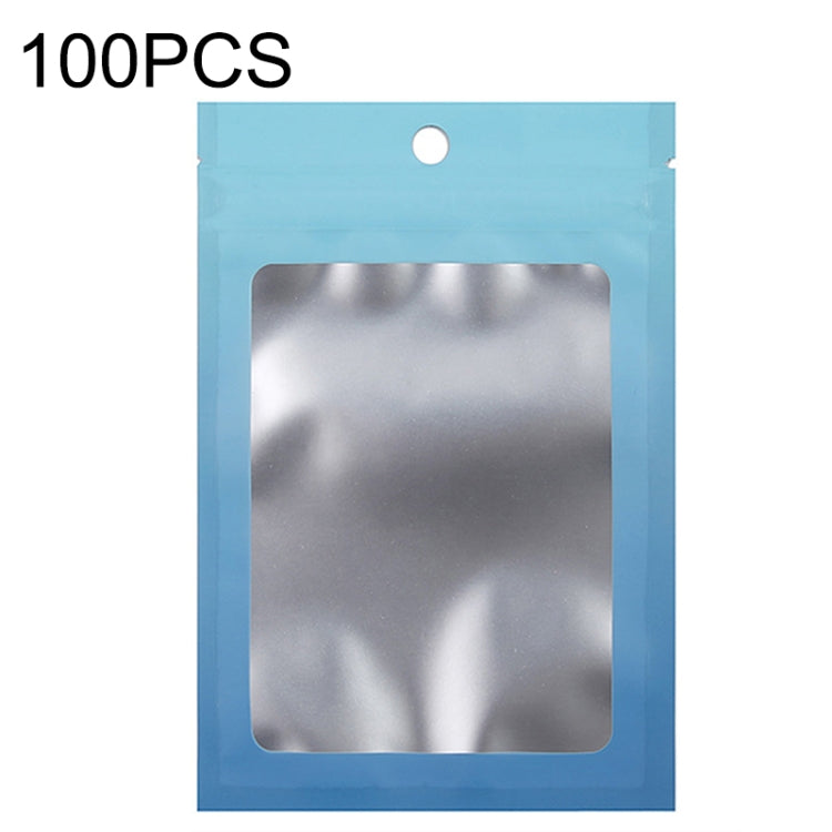 100개 알루미늄 호일 지퍼백 쥬얼리 데이터 케이블 밀봉 포장 백, 크기:, 7.5x10cm (핑크에서 보라 그라데이션), 7.5x10cm (블루에서 핑크 그라데이션), 7.5x10cm (블루 그라데이션), 7.5x10cm (옐로우 그라데이션), 8.5x13cm (핑크에서 보라 그라데이션)