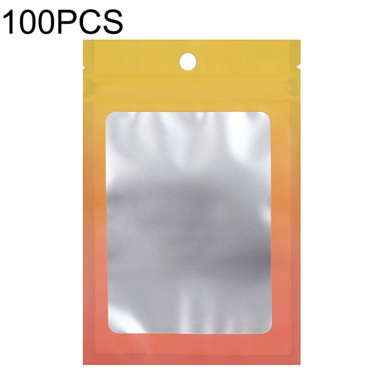 100개 알루미늄 호일 지퍼백 쥬얼리 데이터 케이블 밀봉 포장 백, 크기:, 7.5x10cm (핑크에서 보라 그라데이션), 7.5x10cm (블루에서 핑크 그라데이션), 7.5x10cm (블루 그라데이션), 7.5x10cm (옐로우 그라데이션), 8.5x13cm (핑크에서 보라 그라데이션)