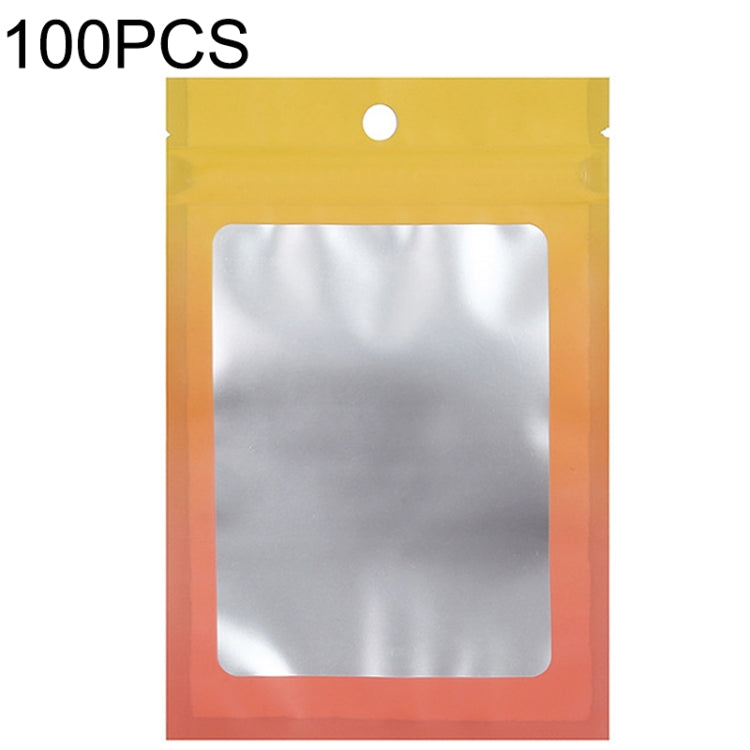 100개 알루미늄 호일 지퍼백 쥬얼리 데이터 케이블 밀봉 포장 백, 크기:, 7.5x10cm (핑크에서 보라 그라데이션), 7.5x10cm (블루에서 핑크 그라데이션), 7.5x10cm (블루 그라데이션), 7.5x10cm (옐로우 그라데이션), 8.5x13cm (핑크에서 보라 그라데이션)