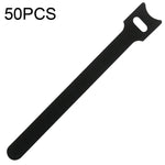 50개 T자형 자가 접착 데이터 케이블 정리기 컬러 번들, 12 x 120mm 검정, 12 x 150mm 검정