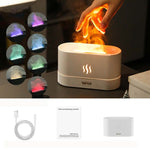 7 Color Flame Aromatherapy Machine Home Office Desk Air Humidifier, 7 Color (White), 7 Color(Black)