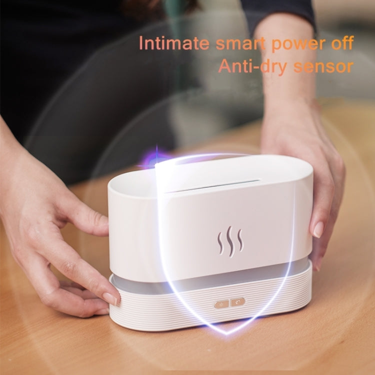 7 Color Flame Aromatherapy Machine Home Office Desk Air Humidifier, 7 Color (White), 7 Color(Black)