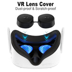 VR Silicone Eye Mask+Lens Protective Cover+Joystick Hat, For Meta Quest 2, Eye Mask+Lens Protective Cover+Joystick Hat (Pink), Eye Mask+Lens Protective Cover+Joystick Hat (Black), Eye Mask+Lens Protective Cover+Joystick Hat (White)