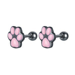 고양이 귀 발톱 귀걸이 925 실버 도금 블랙 골드 귀걸이, SCE1515, SCE1516