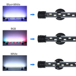 90-260V 아쿠아리움 다이빙 라이트 LED 어항 조명, Q20BW 블루+화이트 라이트, Q30BW 블루+화이트 라이트, Q40BW 블루+화이트 라이트, Q50BW 블루+화이트 라이트, Q60BW 블루+화이트 라이트, Q20CF RGB 라이트, Q30CF RGB 라이트, Q40CF RGB 라이트, Q50CF RGB 라이트