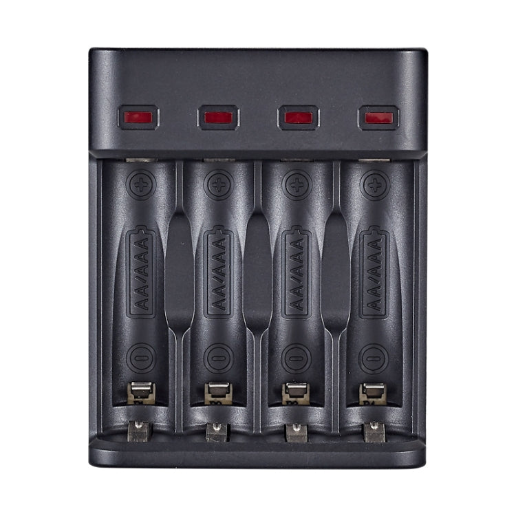 BMAX BH-804U 1.2V AA/AAA 충전식 배터리 독립 4슬롯 USB 충전기, 4슬롯 마이크로 USB(블랙)