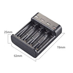 BMAX BH-804U 1.2V AA/AAA 충전식 배터리 독립 4슬롯 USB 충전기, 4슬롯 마이크로 USB(블랙)
