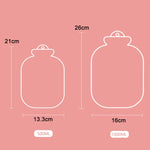 만화 봉제 휴대용 물 주입 미니 온수 주머니, 500ML 분홍, 500ML 파랑, 1000ML 파랑, 1000ML 초록, 1000ML 민트 그린, 1000ML 삽입 노랑, 1000ML 삽입 초록