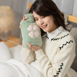 만화 봉제 휴대용 물 주입 미니 온수 주머니, 500ML 분홍, 500ML 파랑, 1000ML 파랑, 1000ML 초록, 1000ML 민트 그린, 1000ML 삽입 노랑, 1000ML 삽입 초록
