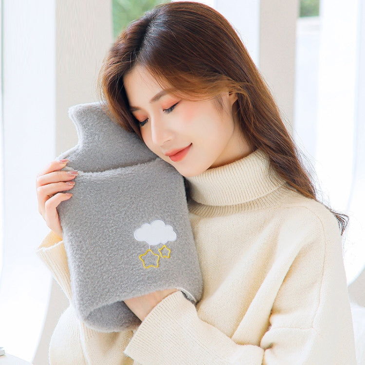분리형 세탁 천 커버 고무 온수 주머니 개입 가능, 회색 구름 1000ML
