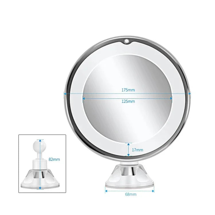 12cm 메이크업 거울 LED 보조 조명 5배 확대 흡착 컵 뷰티 거울
