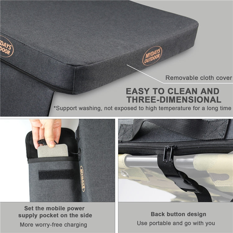 Outdoor Camping Stool USB Heating Portable Mat, Gray