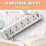 LDNIO SC10610 30W 10+6 포트 다기능 여행용 가정용 사무실 고속 충전 소켓, 사양:, UK 플러그, EU 플러그, US 플러그