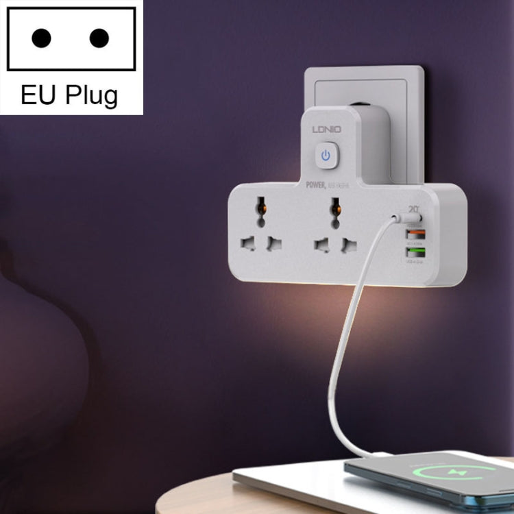 LDNIO SC2311 20W PD+QC 3.0 다기능 가정용 고속 충전 소켓 야간 조명 기능 포함, 사양:, EU 플러그, UK 플러그, US 플러그