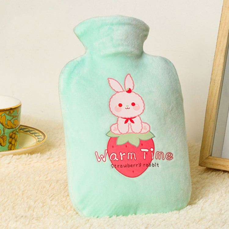 만화 벨벳 커버 두꺼운 방폭 PVC 물주입 온수주머니, 500ML 우유색, 1000ML 우유색, 2000ML 우유색, 500ML 연녹색, 1000ML 연녹색, 2000ML 연녹색, 500ML 노란색, 1000ML 노란색, 2000ML 노란색